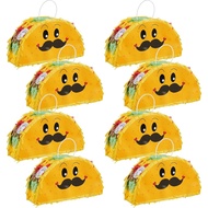 8 Pek Cinco De Mayo Mini Pinata Mexico Taco untuk Pesta Fiestas, Pinata Kucing Hitam, Hiasan Pesta, 