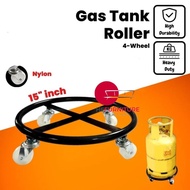 High Quality Heavy Duty 4 Wheel Iron Gas Tank Roller/Metal Gas Stand/Gas Tank Trolley/Roda Tong Gas/