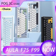 Aula F75 F99 Mechanical Keyboard 80 Key Gasket Structure Full-Key Hot Swap Three-Mode Wireless Bluet