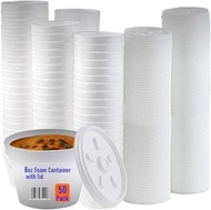 Mr Miracle 8 Ounce Foam Cup with Vented Lid in White. Hot and Cold Foods. For Ice Cream, Yogurt, Sou