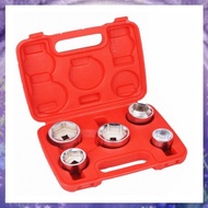 [P K A M] 5pc 3/8 Inch Oil Filter Socket Set 24mm 27mm 32mm 36mm 38mm Universal Wrench Tool Kit