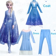 Frozen 2 Elsa Princess Dress for Girls Snow Queen Cosplay Costume Kids Clothes Children Birthday Party Dreses Coat