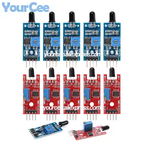 10pcs/1pc LM393 Comparator Flame Sensor Module Fire Source Detection Board IR Infrared Receiver DIY 