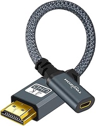 Twozoh Full Size to Micro HDMI Adapter, Supports 3D/4K 1080p (20CM/0.6FT)