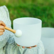 7 Inch 432HZ/440HZ White Frosted Crystal Singing Bowl Sound Healing Musical Vibration for Yoga Energ
