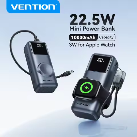 Vention 10000mAh Mini Power Bank 22.5W Fast Charging for iPhone 17 16 Magnetic Wireless Charger for 
