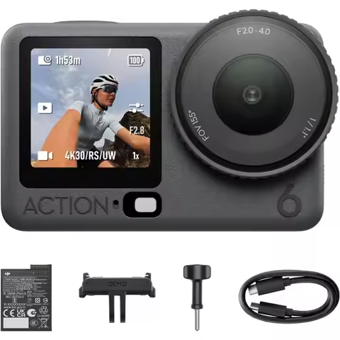 DJI Osmo Action 6 Standard Combo Activated,8K Waterproof Camera, 1/1.1" Sensor, f/2.0–4.0 Aperture, 