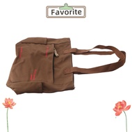 FAVORITEGOODS Student Book Bag, Square Shape Canvas Canvas Shoulder Bag, Large Capacity Student Bag