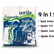 Premium Pack: 9in1 Quiz Pad Set Easywrite 1/4,1/2 Intermediate Cross&Lengthwise GR1234 Random Brand