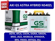 AKI MOBIL GS ASTRA ASLI ORIGINAL  AKI BASAH AKI GS HYBRID TYPE NS40ZL 36B20L 12 VOLT 35 Ah AMPERE ak