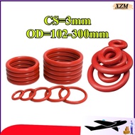 O ring Red silicone O-ring sealing ring CS3mm*OD102-300mm waterproof ring high temperature resistant