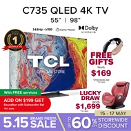 TCL C735 QLED 4K Google TV 98 inch | IMAX Enhanced | Dolby Vision IQ | Dolby Atmos | Onkyo | MEMC | 144 Hz VRR | Game Master | HDMI 2.1