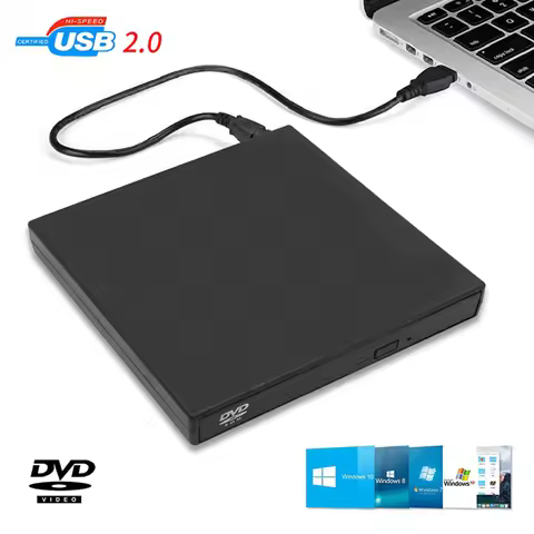 USB 2.0 External DVD Burner Optical Drive RW CD DVD-ROM Burner Player Writer Reader Player Portable 