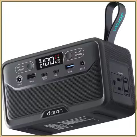 2026 Portable Power Station 89.6Wh LiFePO4 Battery, Solar Power Bank with AC Outlet 100W/110V, USB-C