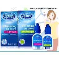 Optrex Refreshing Eye Drops (Exp 06/2026 )/Rehydrating Eye Drops 10ML (for Tired &amp; dry eyes)Exp 06/2025