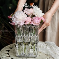 Square cylindrical glass vase BH014