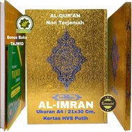 Mushaf Al Quran AL-IMRAN + BONUS Pelajaran Tajwid Ukuran Besar A4 COVER EMAS Alquran Tadarus Quran Lansia Non Terjemah Al-Quran Besar Khat Utsmani Dilengkapi Dengan Doa Doa Panduan Tajwid + Makhorijul Huruf Serta Amalan Ibadah Terbitan Bintang INDONESIA