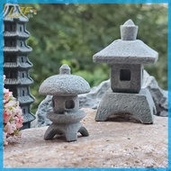 LJF Retro Gazebo Chinese Lanterns Mini Pagoda Model Decoration Stone Miniature Statue Sandstone Home Accessories MY