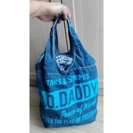 Screen-Printed Denim Handbag Japanese Style Second Hand