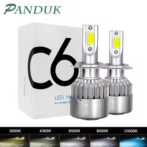 PANDUK Led Car Headlight H7 LED H4 Bulb H1 H3 H11 9005 5202 9006 9004 9007 9012 3000K 4300K 6000K 80