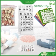 60/ 100/ 115pcs 1set Bingo Cards Complete Large Bingo Card 5 Colors Bingo Set