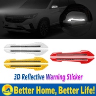 1 Pair 3D Reflective Warning Sticker Safety Bumper Tape Strip on Car Rearview Mirror