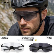 ELICIT Photochromic Cycling Glasses Windproof Marathon Driving Sunglasses UV400 Lightweight Bicycle 