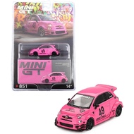 Mini GT 1:64 #851 Abarth 595 LB-WORKS X ABAS WORKS Pink ( Blister Sealed)