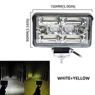 1 Buah Lampu Kerja Mobil Led Tahan Air Dua Warna Putih + Kuning 78W Lampu Sorot Persegi Bar 12V 24V 