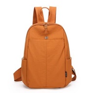 內地直送 - 超轻尼龙双肩包百搭时尚纯色旅游背包通勤休闲书包印制logo-胡杨黄 20-35L