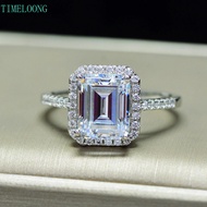 8*10 MM 4CT Emerald Cut High Carbon Diamond Gemstone Ring for Women 100% 925 Sterling Silver Fine Je