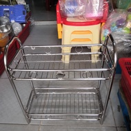 2-tier stainless steel tube shelf (size 20x40x45cm)