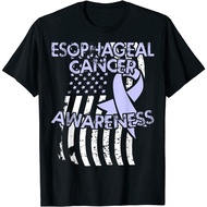 Graphics Tee Printed Funny Pattern Esophageal Cancer Awareness Tee American Flag