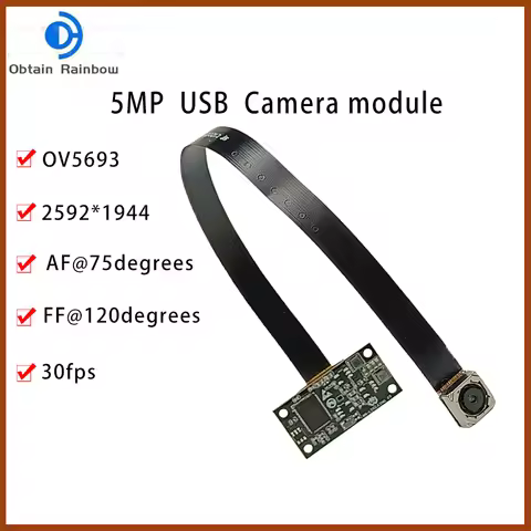 OV5693 USB Camera Module 5MP 2592 * 1944 30fps AF/FF Supports OTG 、 Win XP/7/10 / Vista /Android 4.0