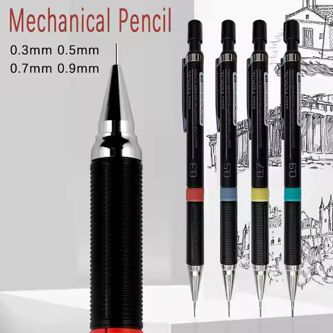 Mechanical Pencil with Refill Rods Set 0.3mm 0.5mm 0.7mm 0.9mm Automatic Pencil Replaceable Leads Of
