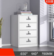 矮櫃資料櫃收納櫃抽屜帶鎖(規格：65高四抽白色）（厚度：1.4mm）#H890001440