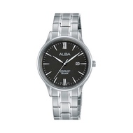 Jam Tangan Wanita Alba Quartz Stainless Steel Silver Black Dial AH7N87 Original