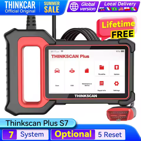 THINKCAR THINKSCAN PLUS S4 S7 OBD2 Scanner ECM ABS SRS TCM BCM System DIY Optional Reset Wifi Free U