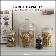 Premium Transparent Glass Storage Jar Airtight Food-Grade Container Canister for Coffee Tea Snacks &