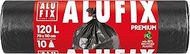 ALU FIX Bin Bags Pro Extra Strong LDPE / 120 L - 10 Bin Liners - 1 Roll / 45 μm/Black/Bin Bag Waste 