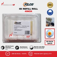 10 PCS FILCO REFILL ISI KUAS ROLL 4 INCH / BULU KUAS ROLL KAPAL FIBER RESIN CAT MINYAK