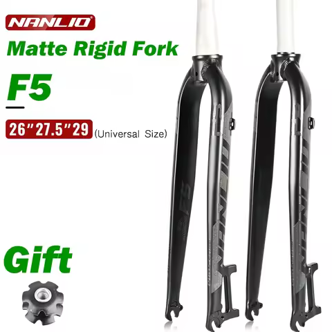 Nanlio F5 Matte Rigid Fork FIt 26/27.5/29inch Aluminum Alloy Mountain Bike Fork Straight Tube 28.6mm