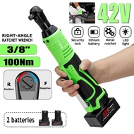 42V Electric Angle Drill Screwdriver 3/8 Cordless Ratchet Wrench Scaffolding 100NM Sa Socket Set 3