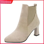 Winter boots New thin boots in autumn and winter thick heels short boots elastic boots socks high he