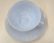 Fire King blue coffee cup and saucer 美國古董咖啡杯碟套
