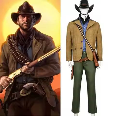 Takerlama Arthur Morgan Halloween Cowboy Cosplay Costume RDR2 Red Dead: RedemptionⅡ Men‘s Uniform Ja