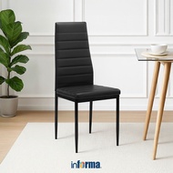 Informa Beta Leather Dining Chair - Black Dining Chair Dining Room Cafe Dining Chair Cafe Bench Bar 