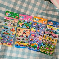 Glossy Foam Stickers Car Planet Spaceship Boy Three-Dimensional Decorative Layout Cartoon Transporta