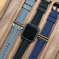 潛水Apple Watch錶帶/矽膠錶帶/潛水錶立體設計/黑鋼釦/舒適防汗