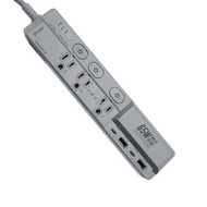 iCooby  GX1 探索者氮化鎵65W四開三插延長線2A2C/1.8M/淺灰 3孔延長線